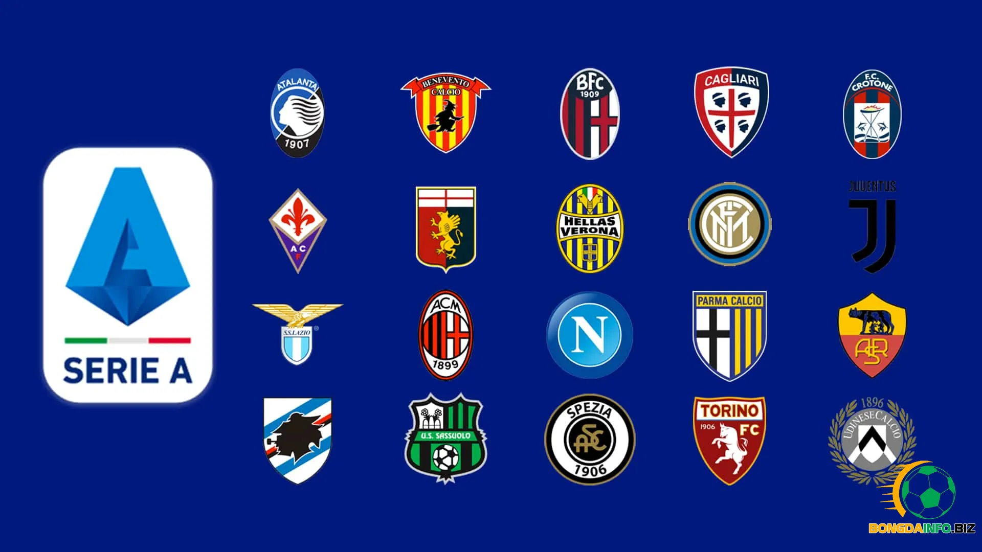 20 đội bóng tham gia giải bóng đá Serie A